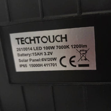 100W TECHTOUCH Solar Projector c/w Panel - #26100014