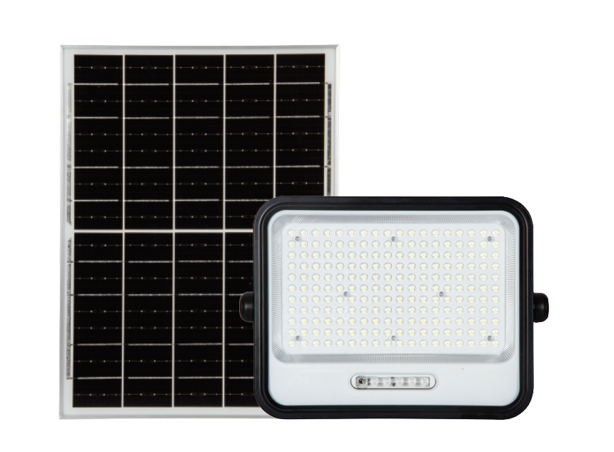 Techtouch 400W Solar Flood w Battery, Panel DL IP65 - #2710163