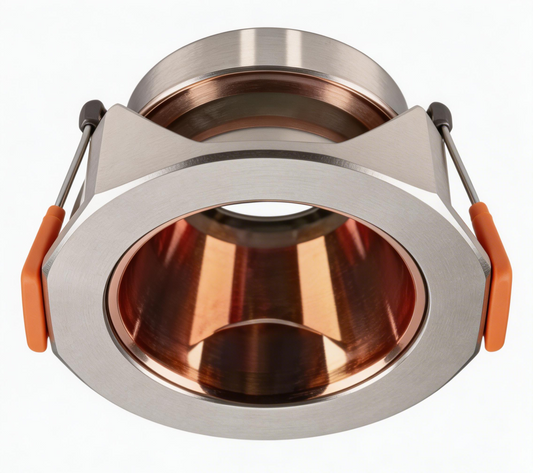 GU10 DL Fitting Round White, Gold 85mm IP20 #TS24-OG