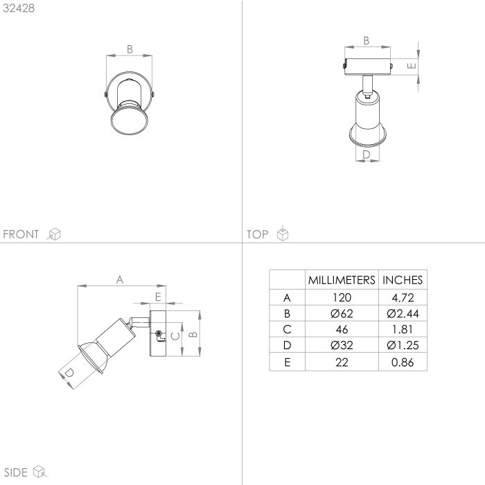 BUZZ-LED 1L Black Spot Light - #32428