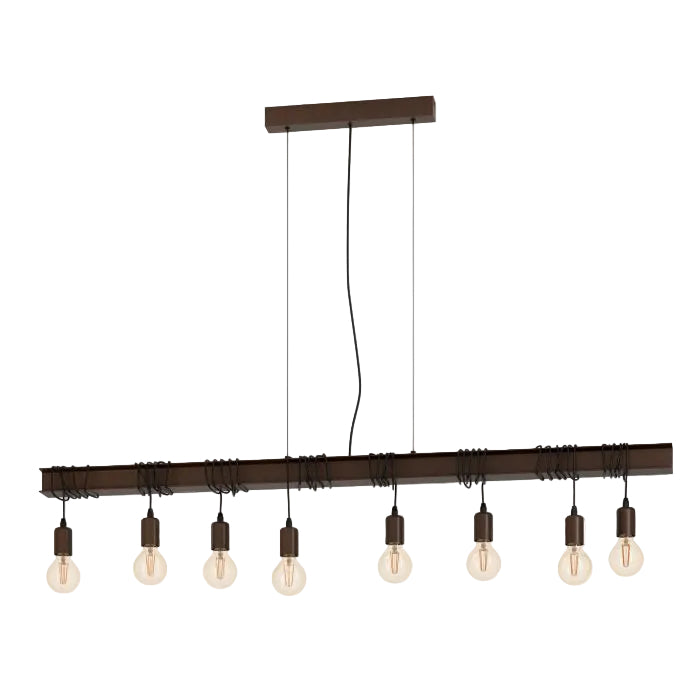 Townshend-4 8Lt Pendant Brown Antique E27 #43524