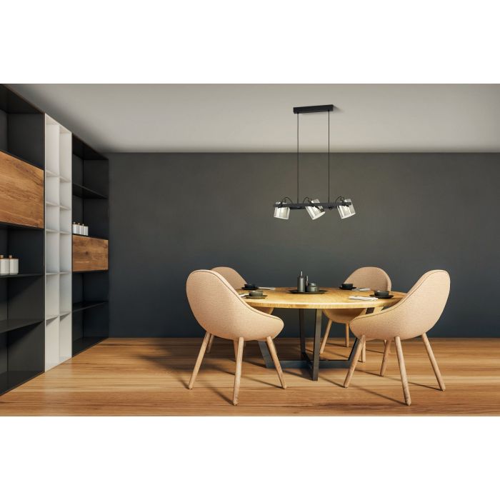 HORNWOOD 2 Steel, Wood Pendant Lt Bk E27 #43606