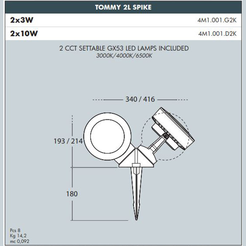TOMMY 2lt Spike GX53 Black - #4M1.001
