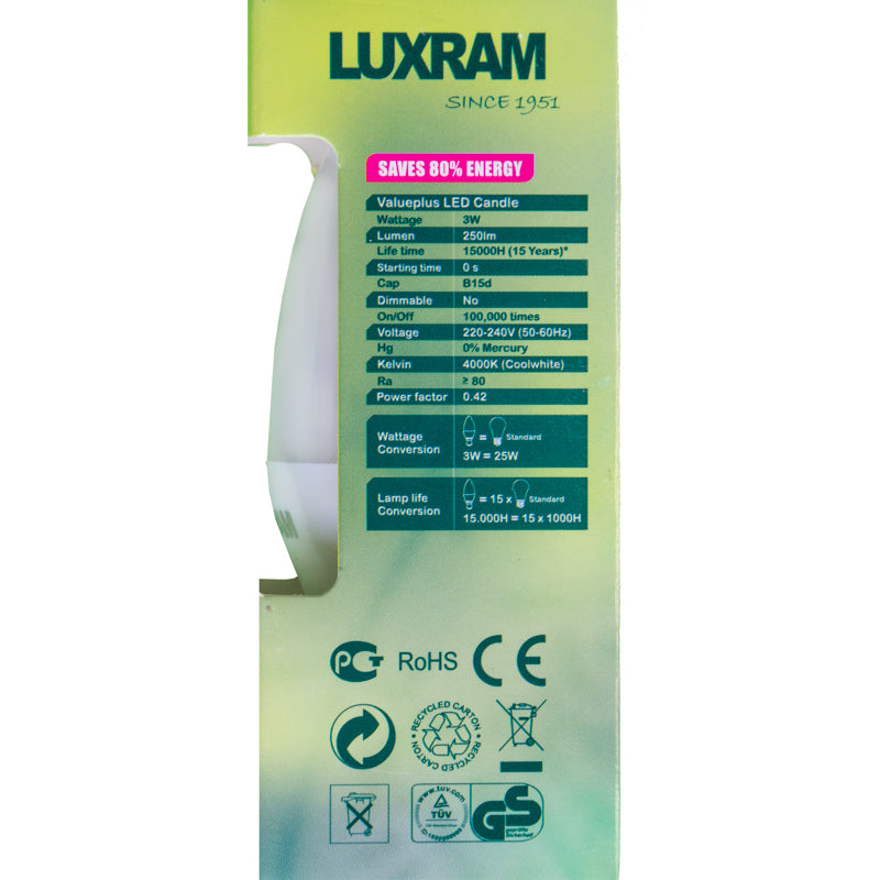 3W VALUE + LED Candle Lightbulb - #762113112