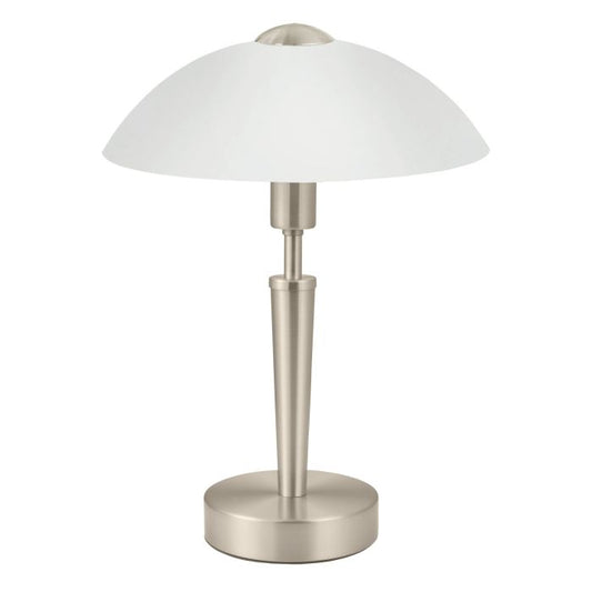 SOLO 1 Stl Table Lt Sat Nickel, White E14 #85104