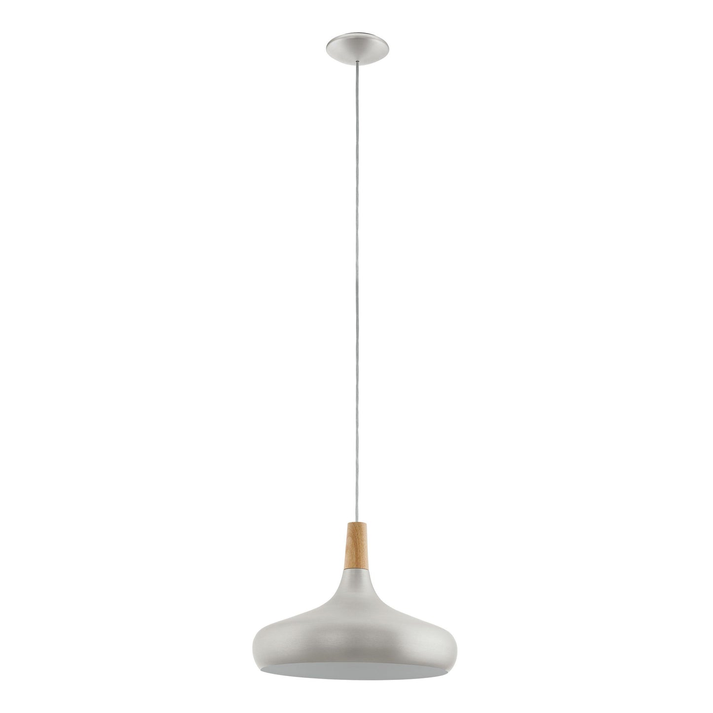 SABINAR Stl Pendant Brushed Silver, Brown E27 #901182