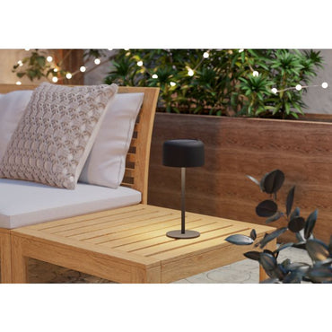 ROCCANOVA Solar Table Lamp w USB Black IP44 #901889