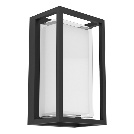 GENOVESE Alu LED Wall Lt w Sensor Black, Clear IP65 #902419