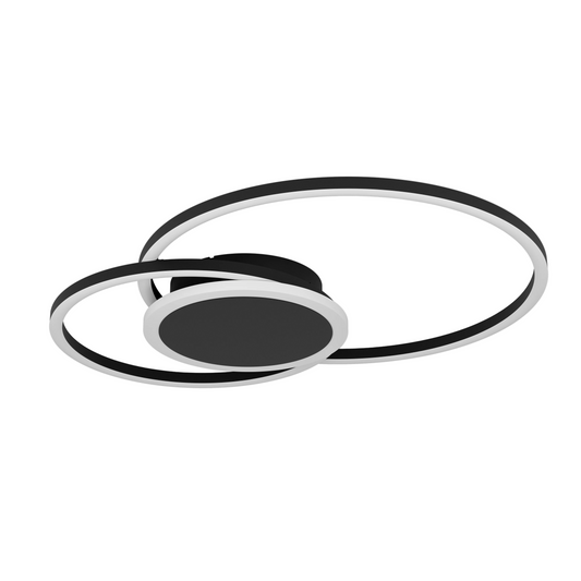 AMANDOLO 2 LED Ceiling Lt Black, White CCT Settable #902497