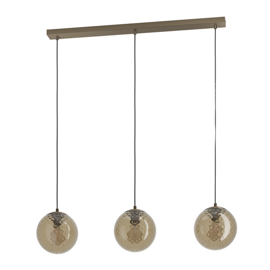 RONDO 2 Steel, Glass 3 Lt Pendant Dark, Bronze E27 #902579