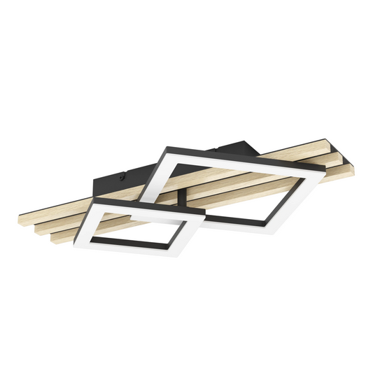 CEMBRANO LED 2-Square Ceiling Lt Black, Brown L500 #902594