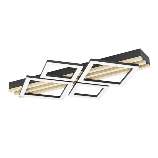 CEMBRANO LED 4-Square Ceiling Lt Black, Brown #902595