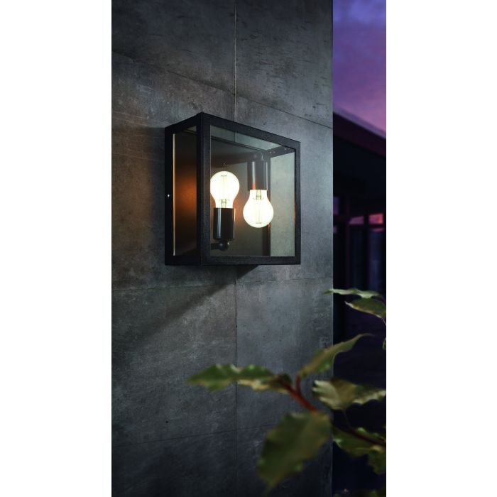 ALAMONTE Stl OD Wall/Ceiling Lt Black E27 IP44 #94832