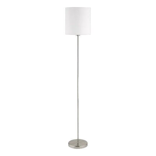 PASTERI Floor Lamp–Steel & Fabric, Sat White, E27 #95164