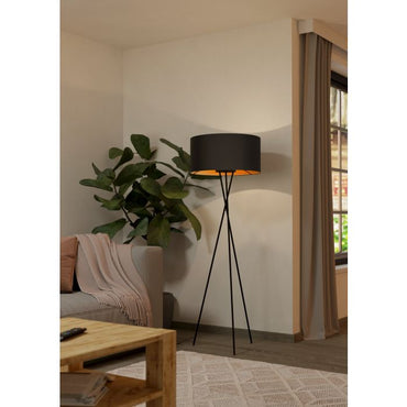 FONDACHELLI Steel Floor Light Black, Copper E27 #FL95541