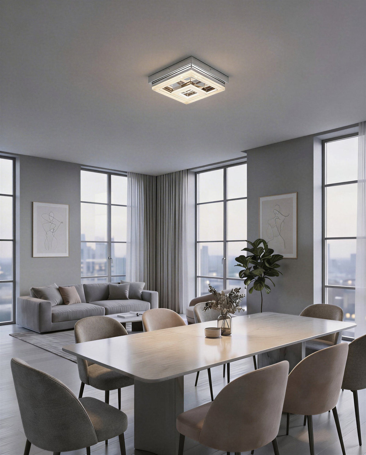 FRADELO Stl LED Ceil. Lt Chrome Clear 260X260mm #95659
