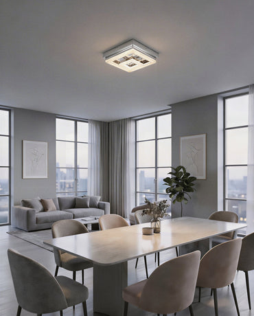 FRADELO Stl LED Ceil. Lt Chrome Clear 260X260mm #95659
