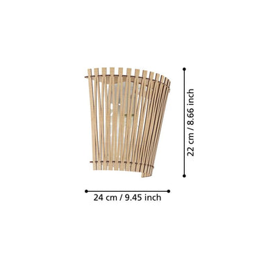 SENDERO Stl & Wood Wall Lt Maple E27 #96195