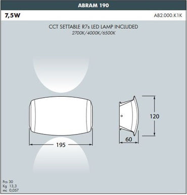 ABRAM 190 8.5W Wall Light - #AB2.000B