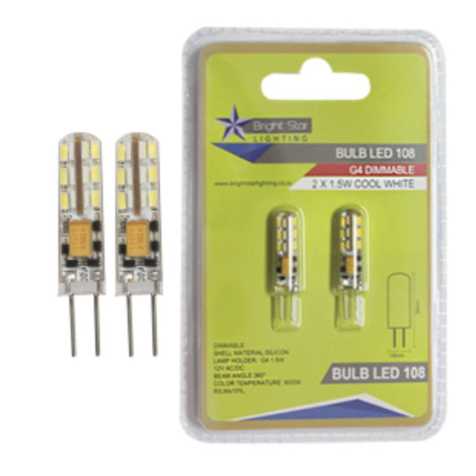 1.5W G4 Cool White LED Bulb - #BULB LED 108