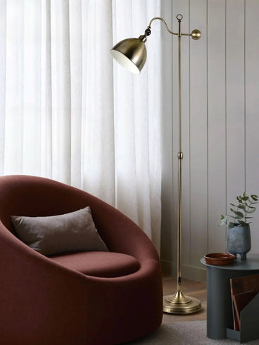 Metal Standing Lamp w Switch Antique Brass E27 #SL419 ANTIQUE