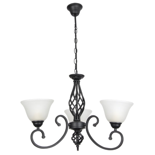Black Acrylic Crystal Chandelier - #CH374/3 BLACK