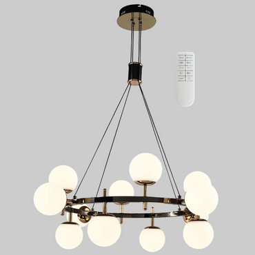 Metal Chandelier w Remote Gun Metal WW/CW/DL #CH397/12 GUN METAL