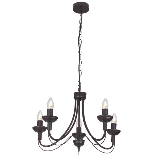 Metal Chandelier 5Light - #CH523/5 BLACK