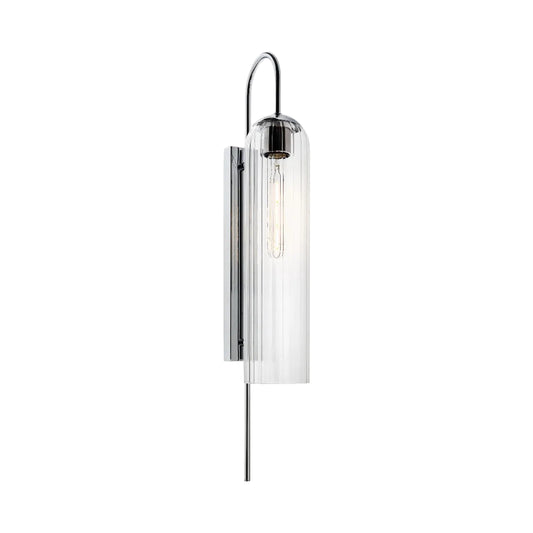 DARK-PRET Metal Flute Glass Wall Lt Silver E27 #DK038 (AVAILABLE ON ORDER)