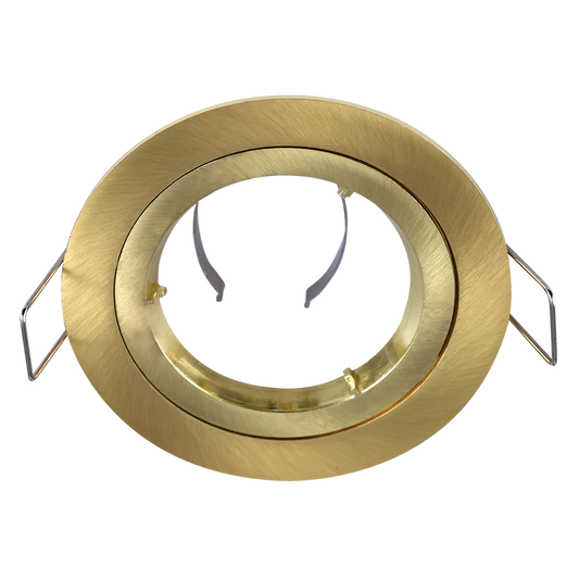 Downlight Fitting GU10 Straight, Lock Gold Sat #DL244 GOLD SAT