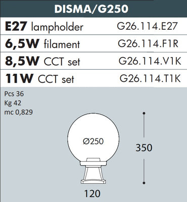 DISMA Globe 250 Modern Pedestal - #G26.114