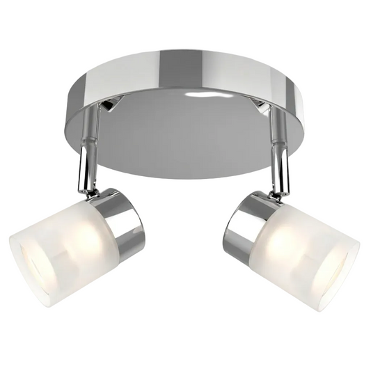Matt White, Polished Chrome 2 Lt Spot GU10 #S170/2 CHR/WH