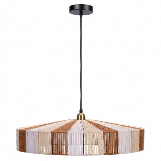 Iron, Cotton String Pendant Natural E27 LED Only #PEN884 NATURAL