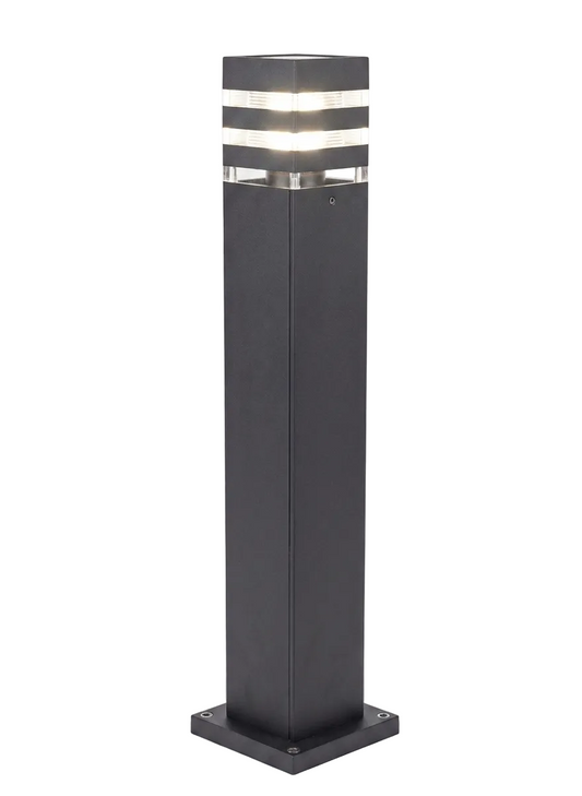 Outdoor Bollard Black E27 IP44 140x140x600mm #TB0460B (NEW STOCK ARRIVING SOON)