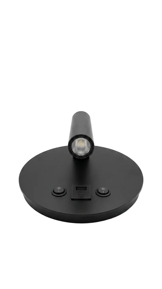 8W Wall Spot w Rnd Bracket, Switches Blk 145mm #LBD8160C-8
