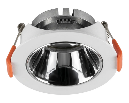 GU10 DL Fitting Round White, Silver 85mm IP20 #TS24-OE