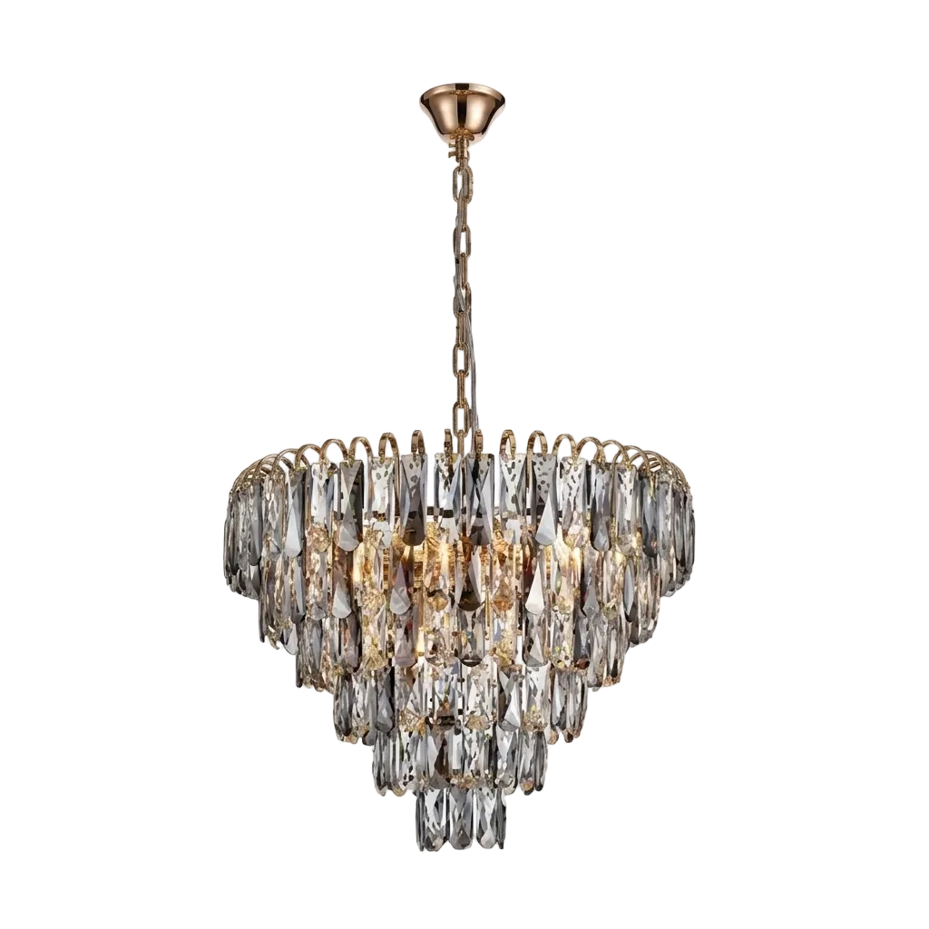 Polished Brass, Crystal 10 Light Pendant #PEN030 Brass