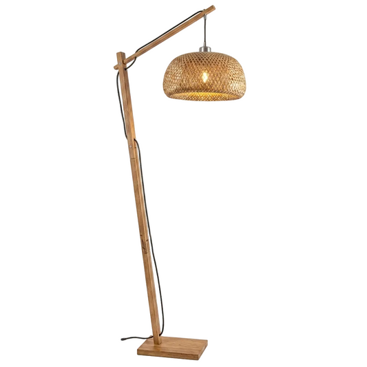 Metal, Wood Floor Lamp w Switch E27 #SL431 WOOD