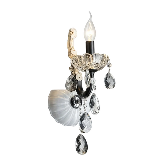 40W 1 Arm Glass, Crystal Wall Lt White E14 IP20 #KLW-8061/1W