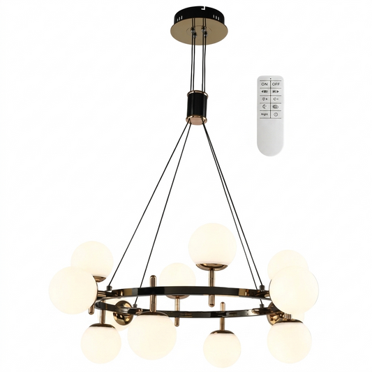 Metal Chandelier w Remote Gun Metal WW/CW/DL #CH397/12 GUN METAL