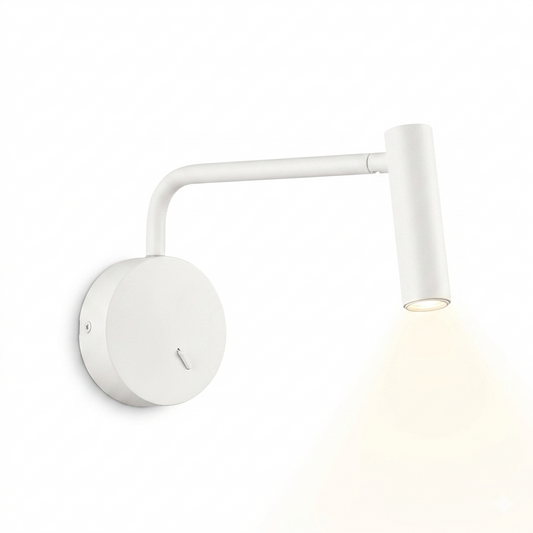 Iron Wall Lt w Bracket, Adjustable Arm White CW #WB378 SAND WHITE