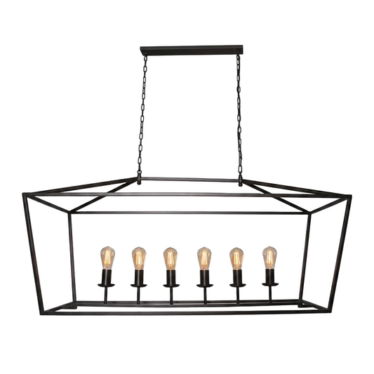 230v 40W E27 Rectangular Ranch Iron Pendant #WE-KLCH-395