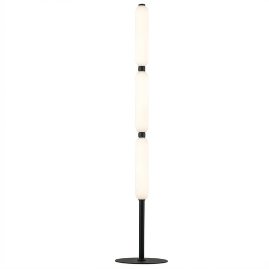 Alumin,Opal Glass Standing Lamp w Switch Black #SL402 BLACK