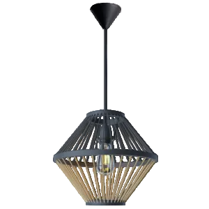 Bamboo, Marble Pendant Black, Natural E27 #PEN808