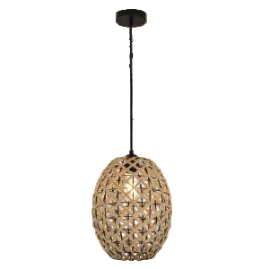 Metal, Rope Pendant Matt Black, Natural E27 PEN858
