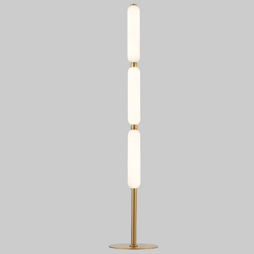 Alumin, Opal Glass Standing Lamp w Switch Gold #SL403 GOLD