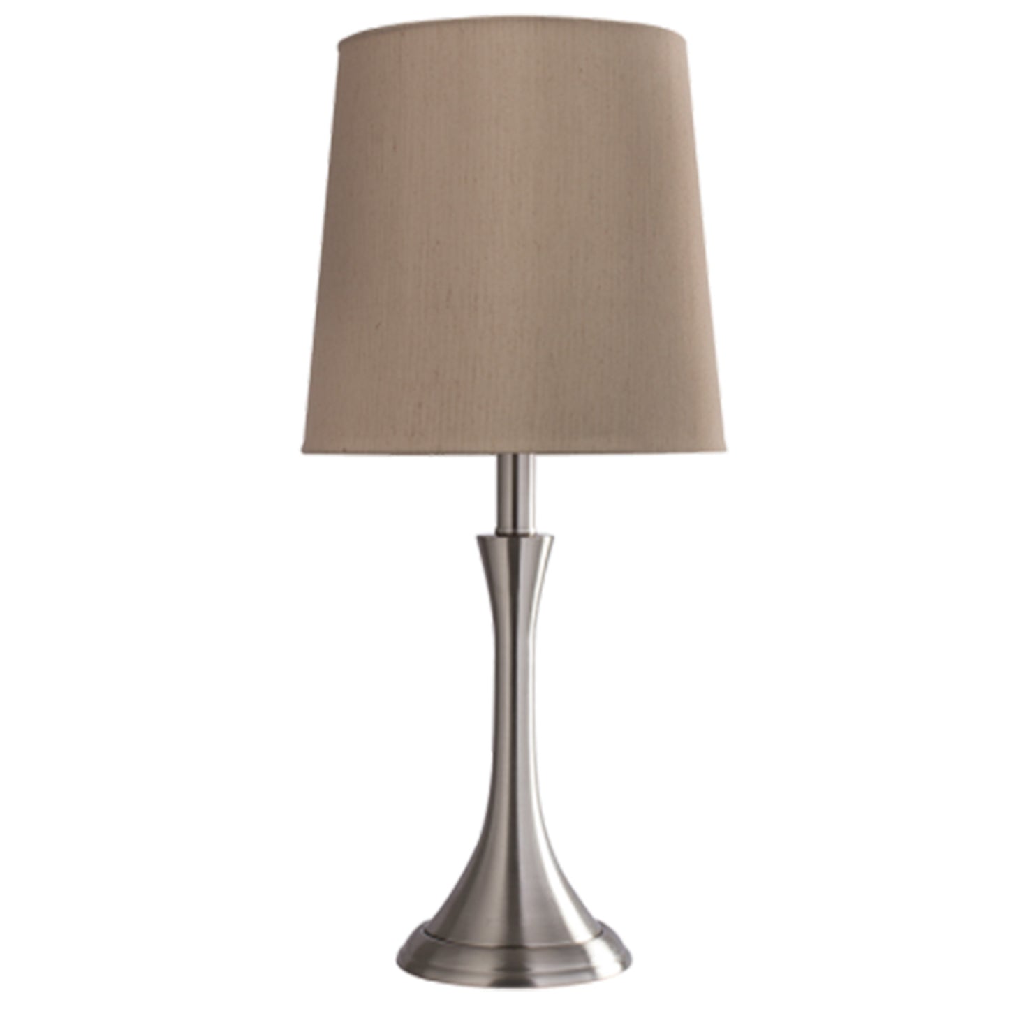 Sat Chrome, Hessian Fabric Shade Table Lamp E27 #TL155 SATIN