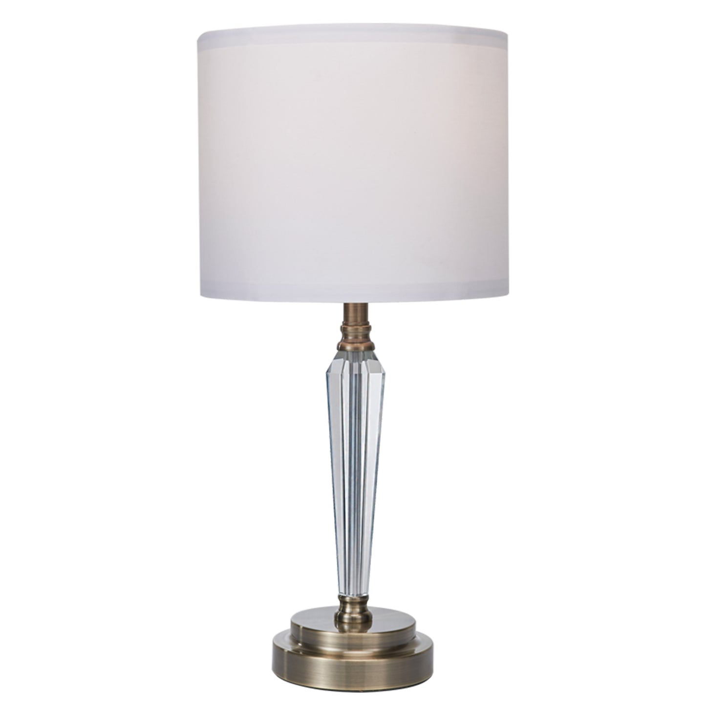 Metal Crystal Table Lamp White, Antique Brass E27 #TL694 ANTIQUE
