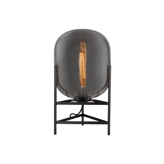Metal Table Lamp with Smoke Colour Glass E27 #TL818 SMOKE
