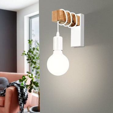 TOWNSHEND Wall Light - In living room with light switched on.